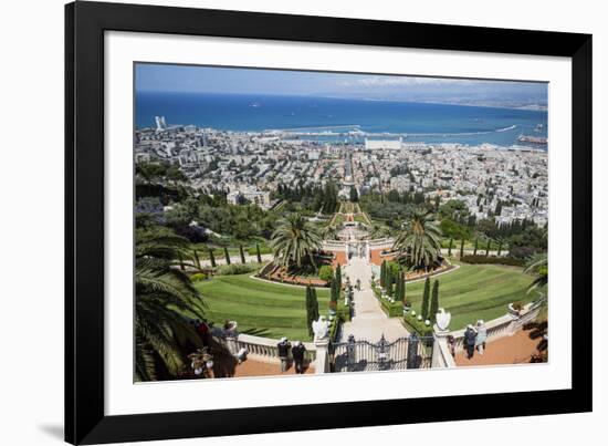 View over the Bahai Gardens, Haifa, Israel, Middle East-Yadid Levy-Framed Photographic Print