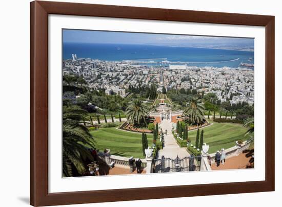 View over the Bahai Gardens, Haifa, Israel, Middle East-Yadid Levy-Framed Photographic Print