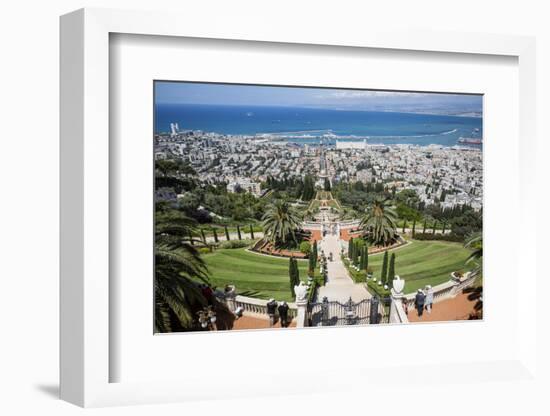 View over the Bahai Gardens, Haifa, Israel, Middle East-Yadid Levy-Framed Photographic Print