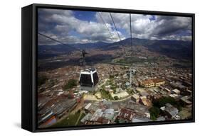 View over the Barrios Pobre of Medellin, Where Pablo Escobar Had Many Supporters, Colombia-Olivier Goujon-Framed Stretched Canvas