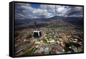 View over the Barrios Pobre of Medellin, Where Pablo Escobar Had Many Supporters, Colombia-Olivier Goujon-Framed Stretched Canvas
