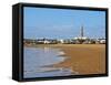 View over the beach towards the lighthouse, Cabo Polonio, Rocha Department, Uruguay, South America-Karol Kozlowski-Framed Stretched Canvas