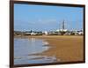 View over the beach towards the lighthouse, Cabo Polonio, Rocha Department, Uruguay, South America-Karol Kozlowski-Framed Photographic Print