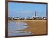 View over the beach towards the lighthouse, Cabo Polonio, Rocha Department, Uruguay, South America-Karol Kozlowski-Framed Photographic Print