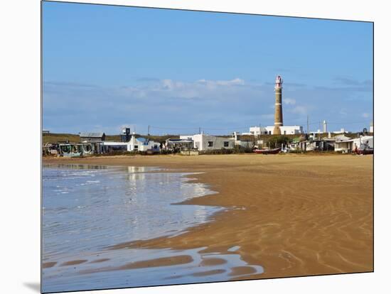 View over the beach towards the lighthouse, Cabo Polonio, Rocha Department, Uruguay, South America-Karol Kozlowski-Mounted Photographic Print