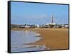 View over the beach towards the lighthouse, Cabo Polonio, Rocha Department, Uruguay, South America-Karol Kozlowski-Framed Stretched Canvas