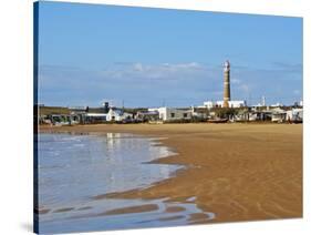 View over the beach towards the lighthouse, Cabo Polonio, Rocha Department, Uruguay, South America-Karol Kozlowski-Stretched Canvas