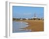 View over the beach towards the lighthouse, Cabo Polonio, Rocha Department, Uruguay, South America-Karol Kozlowski-Framed Photographic Print