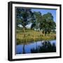 View over the Burgundy Canal to the Chateau, Chateauneuf, Burgundy, France, Europe-Stuart Black-Framed Photographic Print