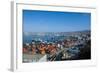 View over the Cargo Port of Valparaiso, Chile, South America-Michael Runkel-Framed Photographic Print