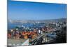 View over the Cargo Port of Valparaiso, Chile, South America-Michael Runkel-Mounted Photographic Print