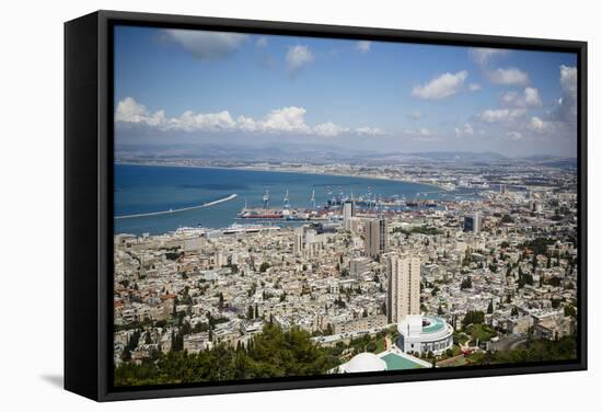 View over the City and Port, Haifa, Israel, Middle East-Yadid Levy-Framed Stretched Canvas