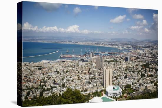 View over the City and Port, Haifa, Israel, Middle East-Yadid Levy-Stretched Canvas