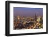 View over the city center at night, Hamburg, Hanseatic City, Germany, Europe-Markus Lange-Framed Photographic Print