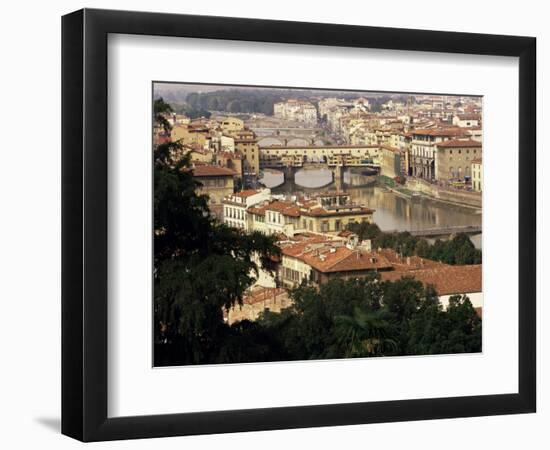 View Over the City Including the River Arno, Florence, Italy-Peter Scholey-Framed Photographic Print