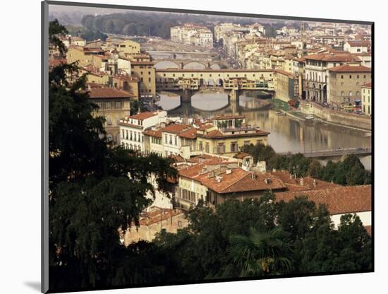 View Over the City Including the River Arno, Florence, Italy-Peter Scholey-Mounted Photographic Print
