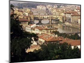 View Over the City Including the River Arno, Florence, Italy-Peter Scholey-Mounted Photographic Print