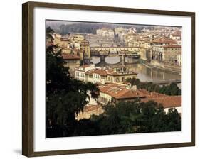 View Over the City Including the River Arno, Florence, Italy-Peter Scholey-Framed Photographic Print