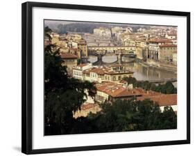 View Over the City Including the River Arno, Florence, Italy-Peter Scholey-Framed Photographic Print