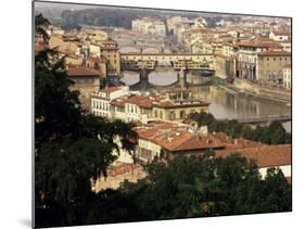 View Over the City Including the River Arno, Florence, Italy-Peter Scholey-Mounted Photographic Print