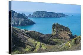 View over the East Coast of Sark and the Island Brecqhou, Channel Islands, United Kingdom-Michael Runkel-Stretched Canvas