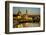 View over the Elbe on the Illuminated Dresden with City Palace-Uwe Steffens-Framed Photographic Print