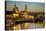 View over the Elbe on the Illuminated Dresden with City Palace-Uwe Steffens-Stretched Canvas
