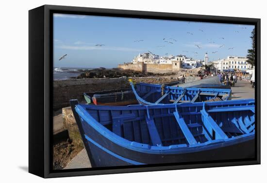 View over the Fishing Harbour to the Ramparts and Medina-Stuart Black-Framed Stretched Canvas