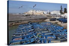 View over the Fishing Harbour to the Ramparts and Medina-Stuart Black-Stretched Canvas