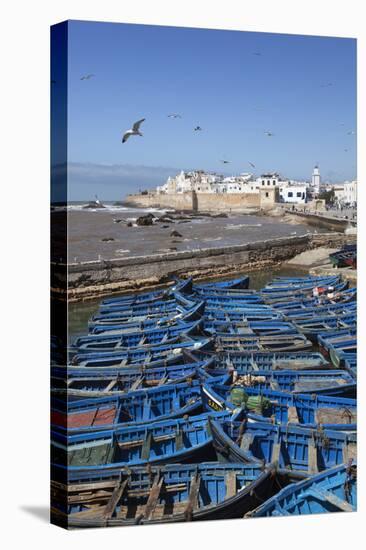 View over the Fishing Harbour to the Ramparts and Medina-Stuart Black-Stretched Canvas