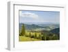 View over the foothills of the Chiemgau Alps and town Aschau in Upper Bavaria. Germany, Bavaria-Martin Zwick-Framed Photographic Print