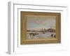 View over the frozen Neva, St Isaac's Cathedral and the Admiralty, St Petersburg, 1878-Aleksandr Karlovich Beggrov-Framed Giclee Print