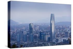 View over the Gran Torre Santiago from Cerro San Cristobal, Santiago, Chile, South America-Yadid Levy-Stretched Canvas
