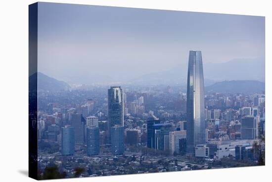 View over the Gran Torre Santiago from Cerro San Cristobal, Santiago, Chile, South America-Yadid Levy-Stretched Canvas