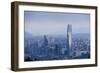 View over the Gran Torre Santiago from Cerro San Cristobal, Santiago, Chile, South America-Yadid Levy-Framed Photographic Print