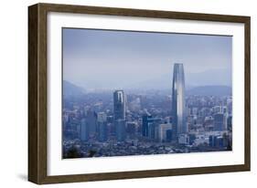 View over the Gran Torre Santiago from Cerro San Cristobal, Santiago, Chile, South America-Yadid Levy-Framed Photographic Print