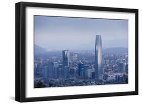 View over the Gran Torre Santiago from Cerro San Cristobal, Santiago, Chile, South America-Yadid Levy-Framed Photographic Print