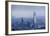 View over the Gran Torre Santiago from Cerro San Cristobal, Santiago, Chile, South America-Yadid Levy-Framed Photographic Print