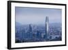 View over the Gran Torre Santiago from Cerro San Cristobal, Santiago, Chile, South America-Yadid Levy-Framed Photographic Print