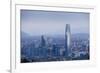 View over the Gran Torre Santiago from Cerro San Cristobal, Santiago, Chile, South America-Yadid Levy-Framed Photographic Print