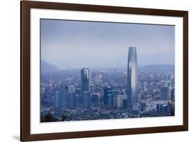 View over the Gran Torre Santiago from Cerro San Cristobal, Santiago, Chile, South America-Yadid Levy-Framed Photographic Print