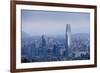 View over the Gran Torre Santiago from Cerro San Cristobal, Santiago, Chile, South America-Yadid Levy-Framed Photographic Print