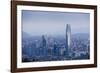 View over the Gran Torre Santiago from Cerro San Cristobal, Santiago, Chile, South America-Yadid Levy-Framed Photographic Print