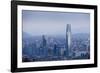 View over the Gran Torre Santiago from Cerro San Cristobal, Santiago, Chile, South America-Yadid Levy-Framed Photographic Print