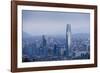 View over the Gran Torre Santiago from Cerro San Cristobal, Santiago, Chile, South America-Yadid Levy-Framed Photographic Print