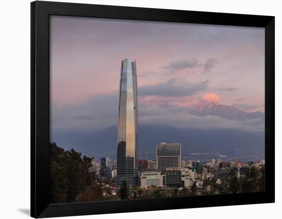 View over the Gran Torre Santiago from Cerro San Cristobal, Santiago, Chile, South America-Yadid Levy-Framed Photographic Print