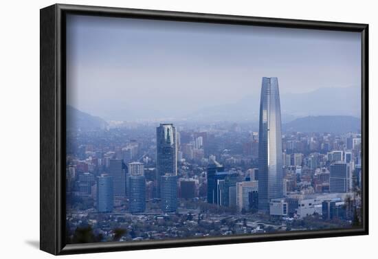 View over the Gran Torre Santiago from Cerro San Cristobal, Santiago, Chile, South America-Yadid Levy-Framed Photographic Print