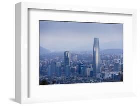 View over the Gran Torre Santiago from Cerro San Cristobal, Santiago, Chile, South America-Yadid Levy-Framed Photographic Print