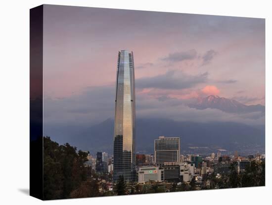 View over the Gran Torre Santiago from Cerro San Cristobal, Santiago, Chile, South America-Yadid Levy-Stretched Canvas