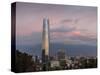 View over the Gran Torre Santiago from Cerro San Cristobal, Santiago, Chile, South America-Yadid Levy-Stretched Canvas